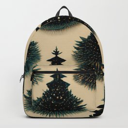 Festive Aesthetic - Rococo Christmas II Backpack | Olivegreen, Festive, Christmastree, Baubles, Graphicdesign, Elf, Candycane, Elves, Emeraldgreen, Baroque 