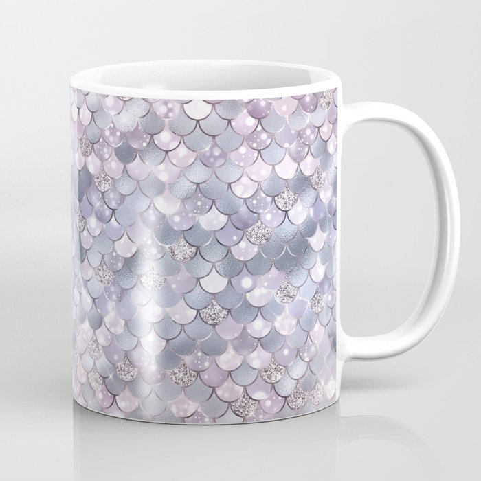 Lilac Mermaid Pattern Metallic Glitter Coffee Mug