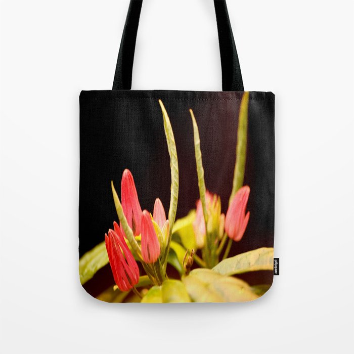 Exotic Colorful Flowers On A Black Background #decor #society6 #buyart Tote Bag