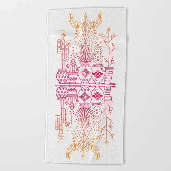 Santa Fe Garden – Pink/Orange Ombré Beach Towel