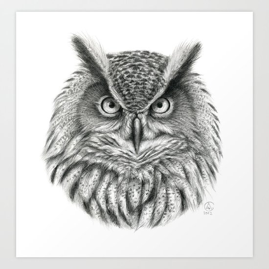 Bubo bubo G2012-046 owl Art Print