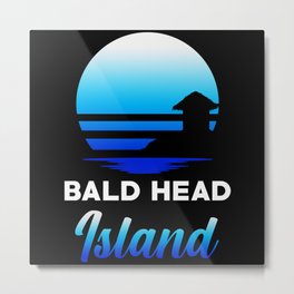 Bald Head Island Retro Souvenir Metal Print