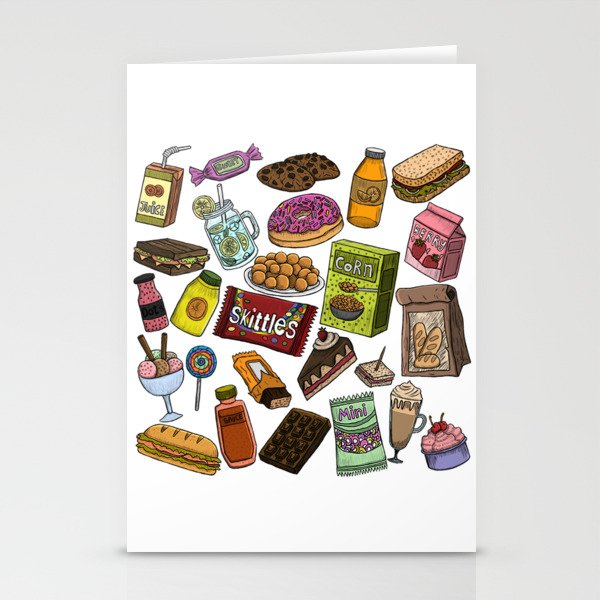 Food Doodles Stationery Cards