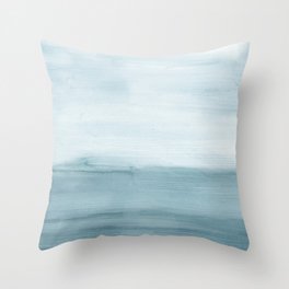 Ocean View / Minimalist Abstract Watercolor Throw Pillow