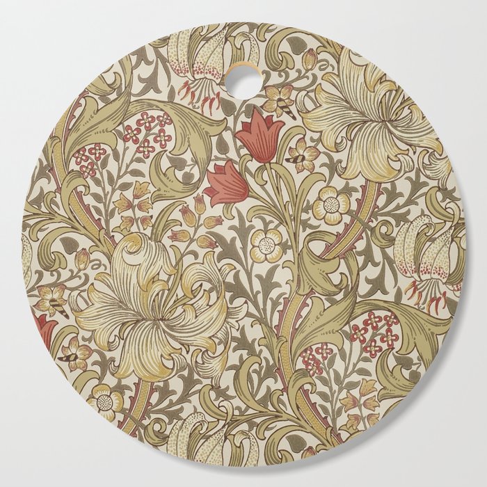 William Morris Vintage Golden Lily Biscuit Brick  Cutting Board