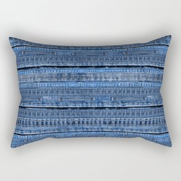 Cool Blue Jeans Denim Patchwork Design Rectangular Pillow