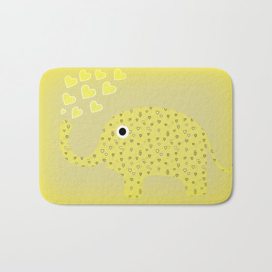 I Love Elephants Bath Mat