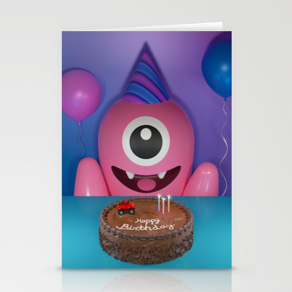 Little Monster Happy Birthday Stationery Cards
