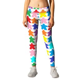 Multicolored Meeples by Blackburn Ink Leggings | Fun, Meeple, Green, Graphicdesign, Red, Boardgame, Pawn, Teal, Rainbow, Yellow 