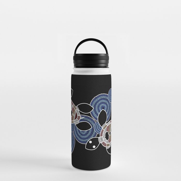 Authentic Aboriginal Art - Sea Turtles 2 Water Bottle