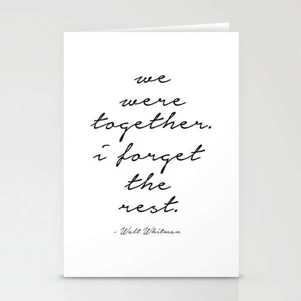 We were together Stationery Cards