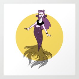 Goth Mermaid Art Print