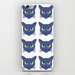 Retro Modern Periwinkle Cats White Pattern iPhone Skin