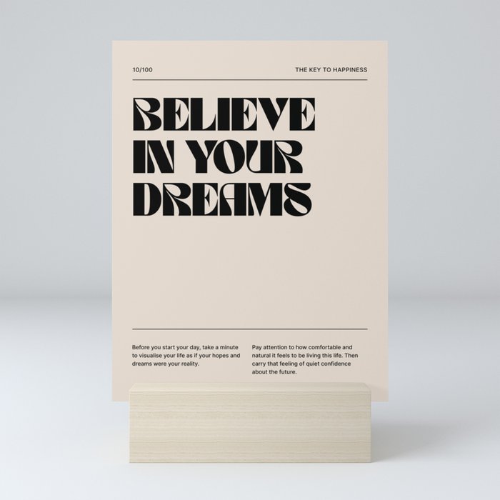 Believe In Your Dreams Quote Mini Art Print