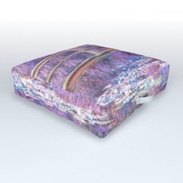 Bridge over a Pond of Water Lilies 4 Outdoor Floor Cushion