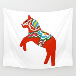 Jumping Swedish painted horse Wall Tapestry
