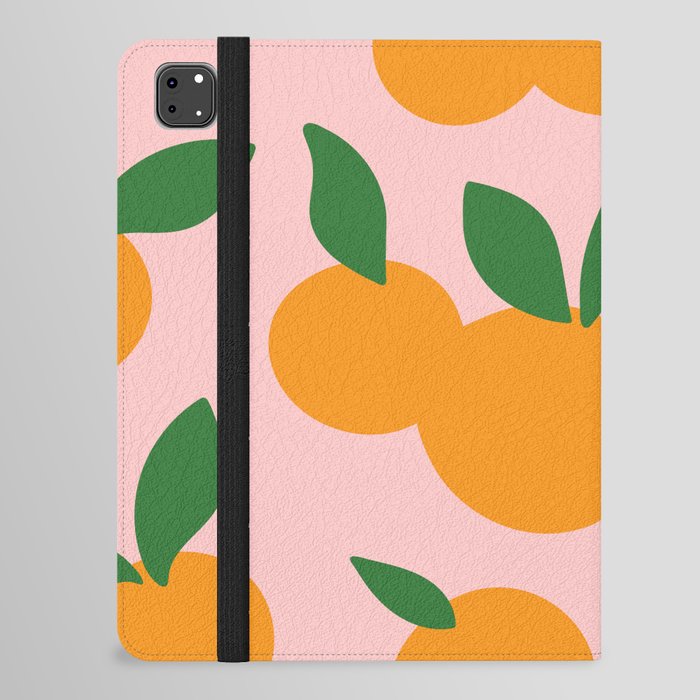 Oranges on Pale Pink Pattern iPad Folio Case