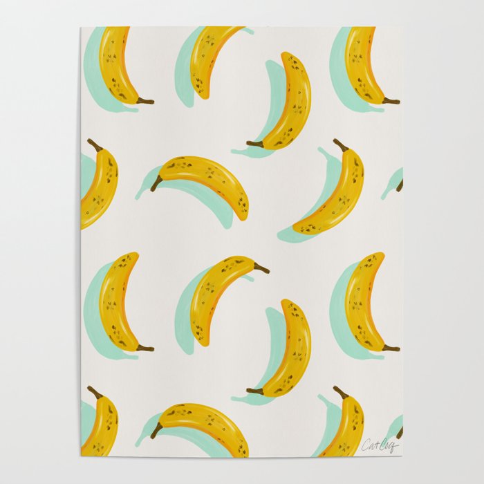 Banana Pattern – Mint Poster