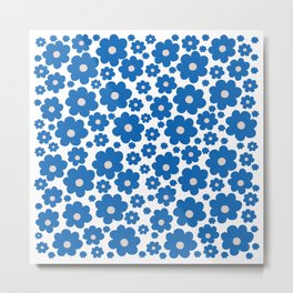 French Blue Flowers Metal Print
