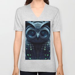 High tech cyber owl V Neck T Shirt