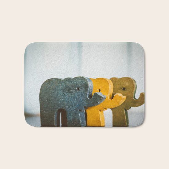 Three Elephants Bath Mat