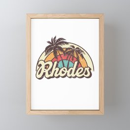 Rhodes beach city Framed Mini Art Print