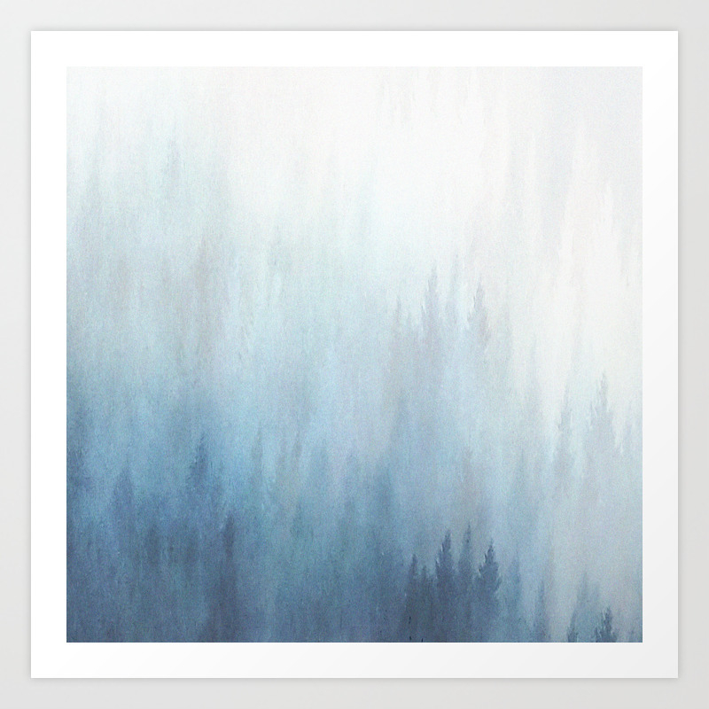 Abstract Blue Ombre Misty Forest Art Print By Nomadartstudio Society6 Abstract Blue Ombre Misty Forest Art Print By Nomadartstudio Society6