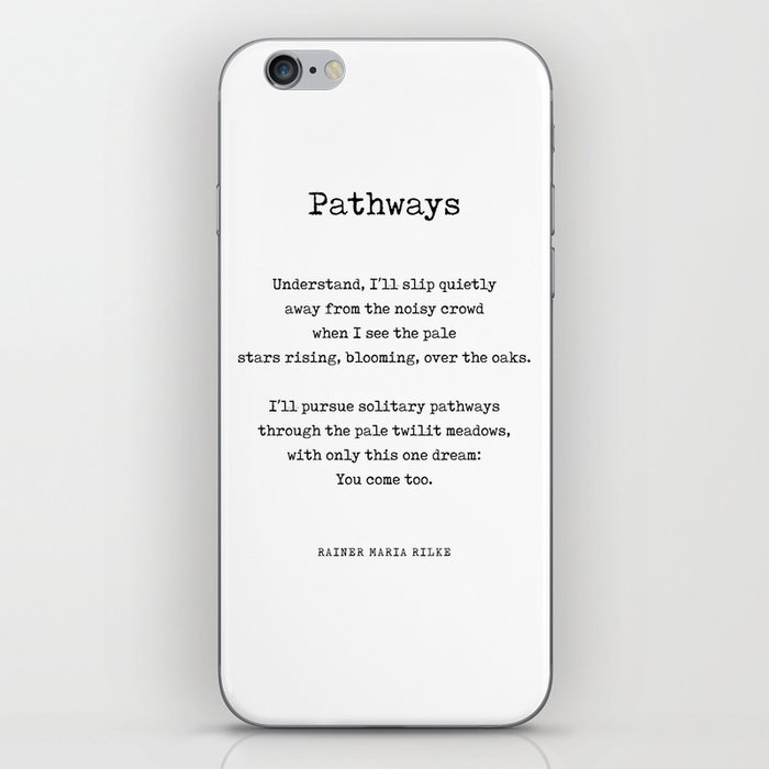 Pathways - Rainer Maria Rilke Poem - Literature - Typewriter Print 1 iPhone Skin