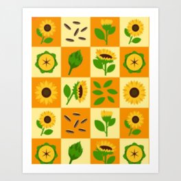 Sunflower Seamless  Art Print