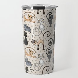 Cat lovers pattern with cute kittens Travel Mug