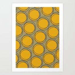 Yellow Polka Art Print