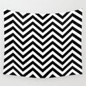 Classy Black White Chevron Zigzag Pattern Wandbehang