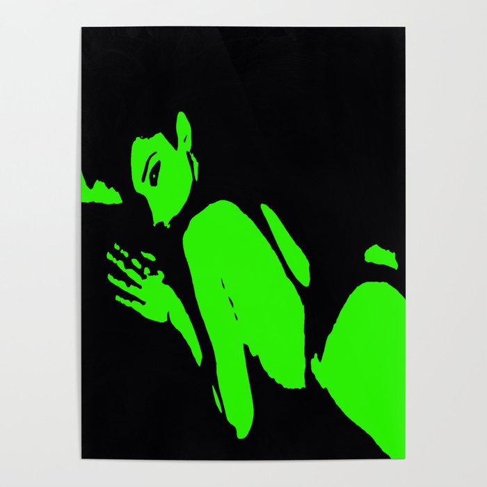Seductive Look Green & Black Poster