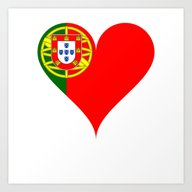 Portugal Heart Flag Art Print