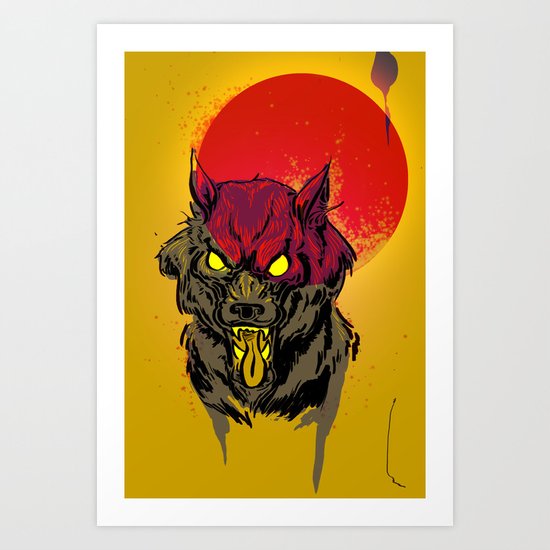 Red Moon Rising Art Print