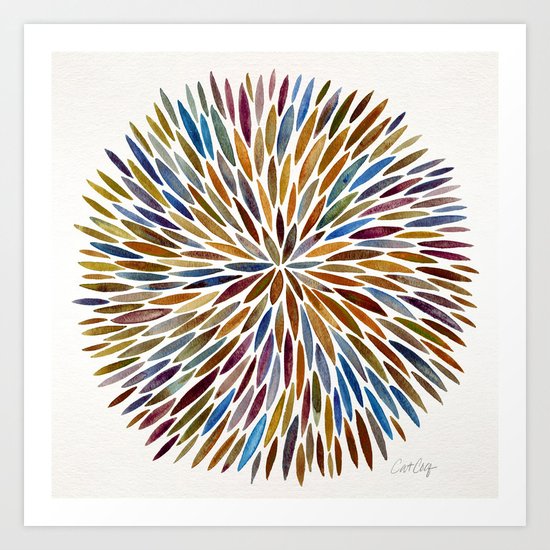 Watercolor Burst – Retro Palette Art Print