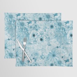 sky blue floral bouquet aesthetic array Placemat