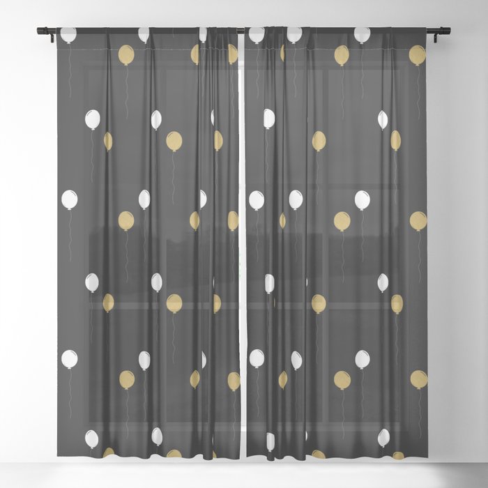 New Year's Eve Pattern 9 Sheer Curtain