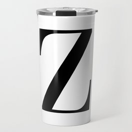 Black Monogram Z Horizontal Travel Mug
