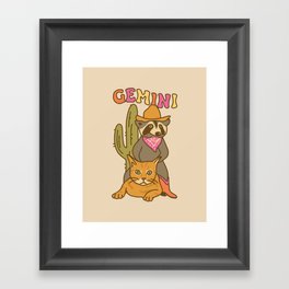 Gemini Raccoon Framed Art Print