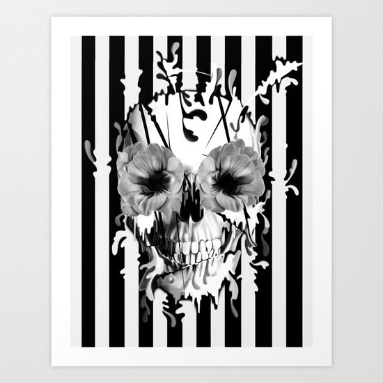 Limbo, Skull with poppy eyes Art Print