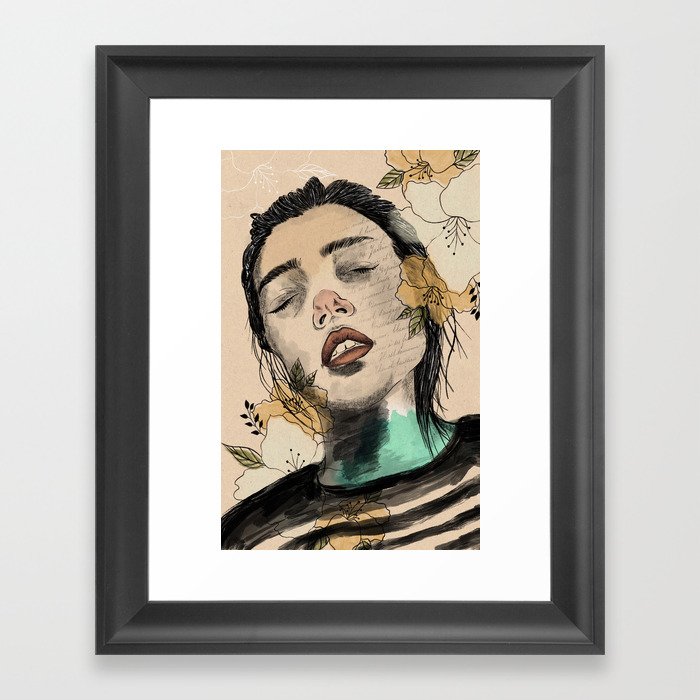 Calm Abstract Woman Portrait Art Framed Art Print