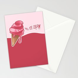 Lick me till ice cream Stationery Card