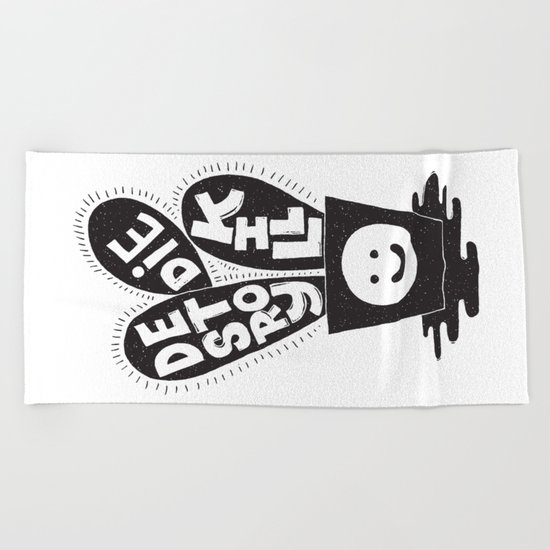 cactus die kill destroy Beach Towel