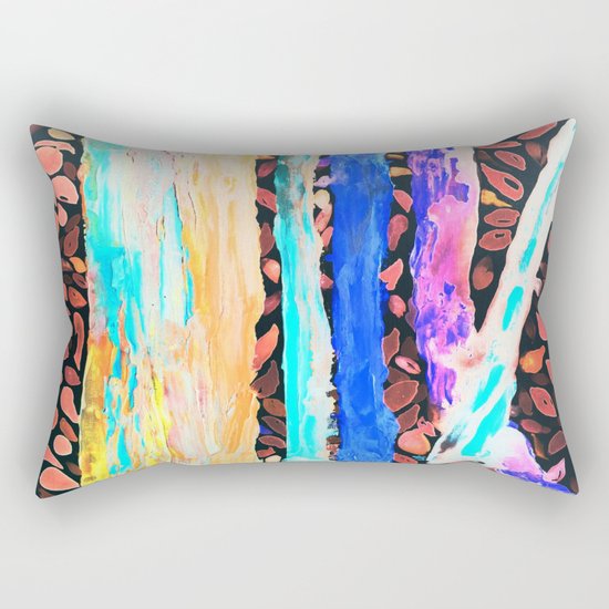 Rainbow Eucalyptus Graffiti artist tree Tries to get ready for the Fall Autumn Rectangular Pillow