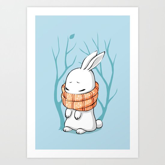 Winter Bunny Art Print