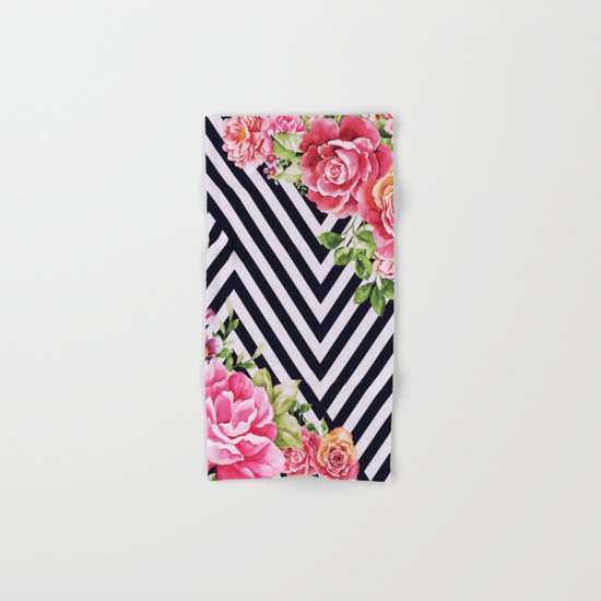 flowers geometric Hand & Bath Towel