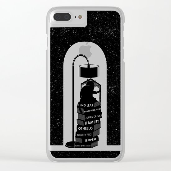 CAT READING SHAKESPEARE Clear iPhone Case