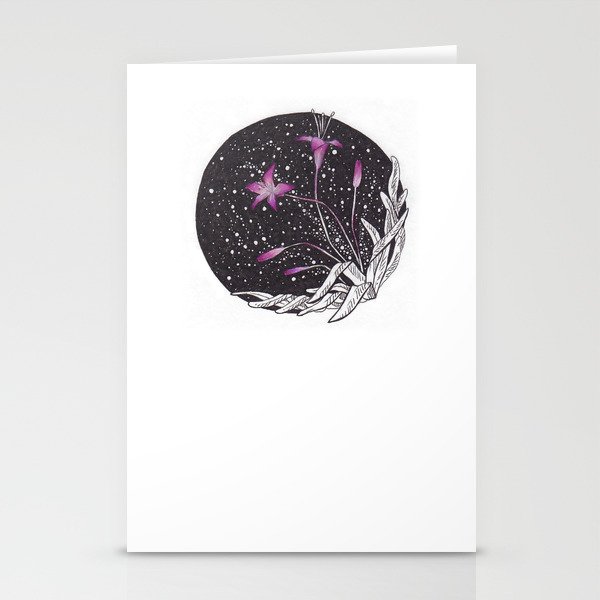 Purple Flowers Stationery Cards