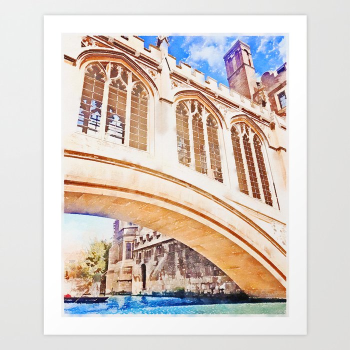 Bridge of Sighs Cambridge UK Art Print